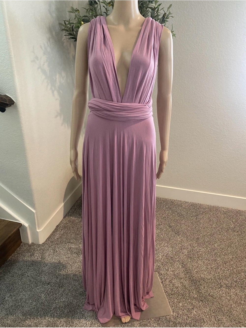 Lulus Magical Movement Dusty Rose Wrap Maxi Dress // Size Medium - Picture 5 of 10